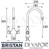Bristan Renaissance Easyfit Sink Mixer Kitchen Tap Dimensions